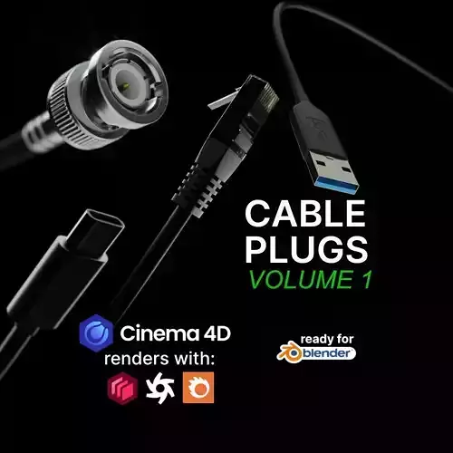Cable plugs Volume 1 3D model Cable plugs Volume 1 3D model