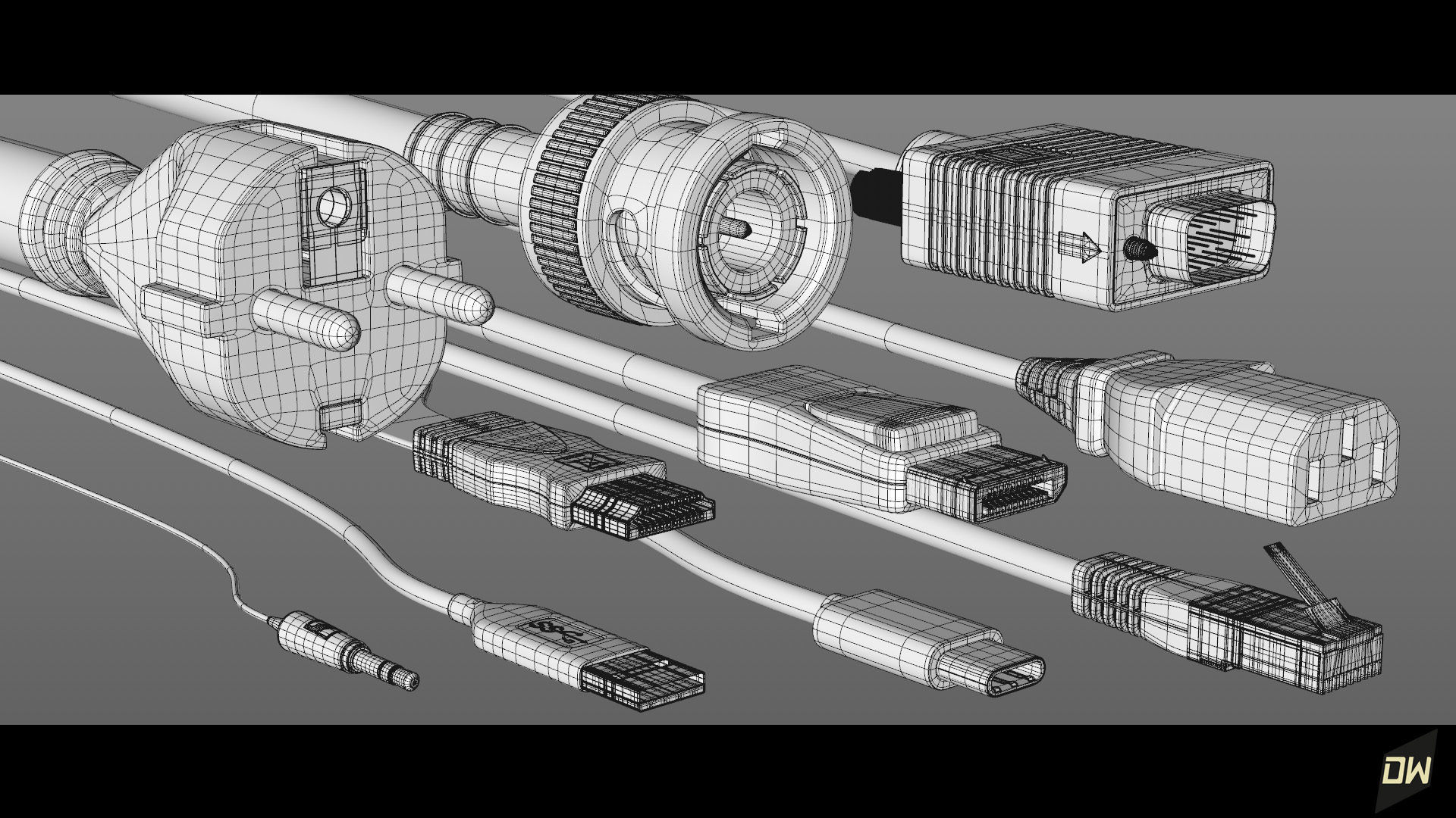 Cable plugs Volume 1 3D model_11
