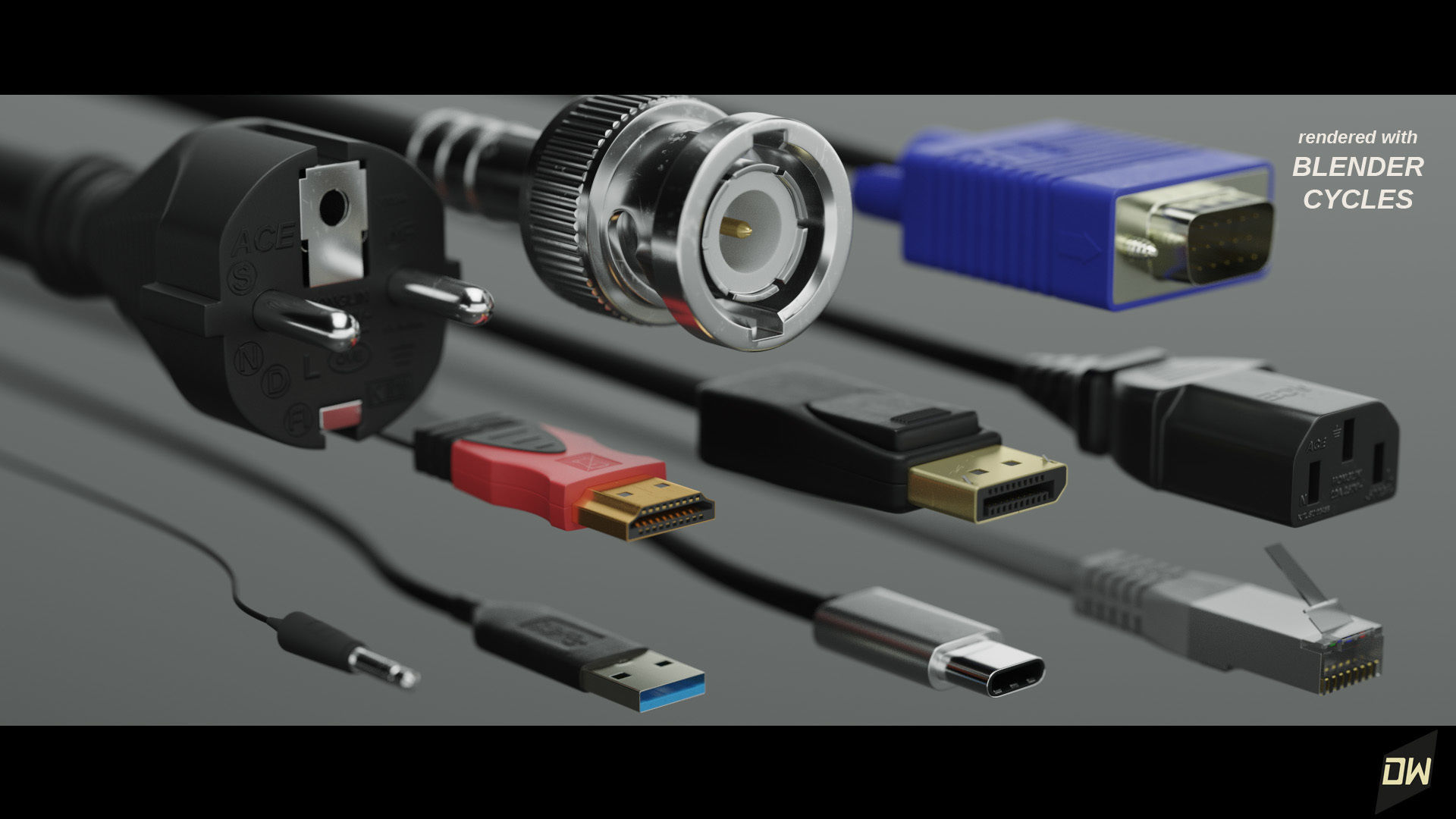Cable plugs Volume 1 3D model_10