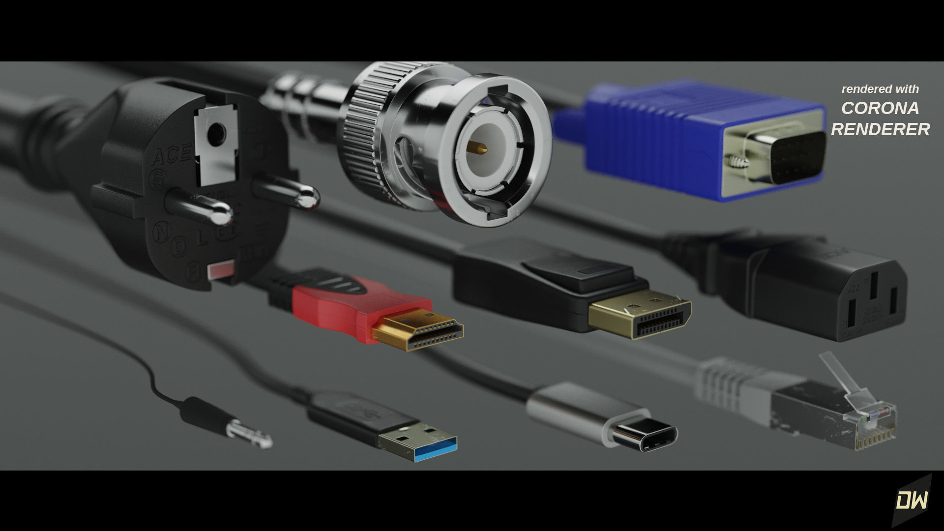 Cable plugs Volume 1 3D model_8