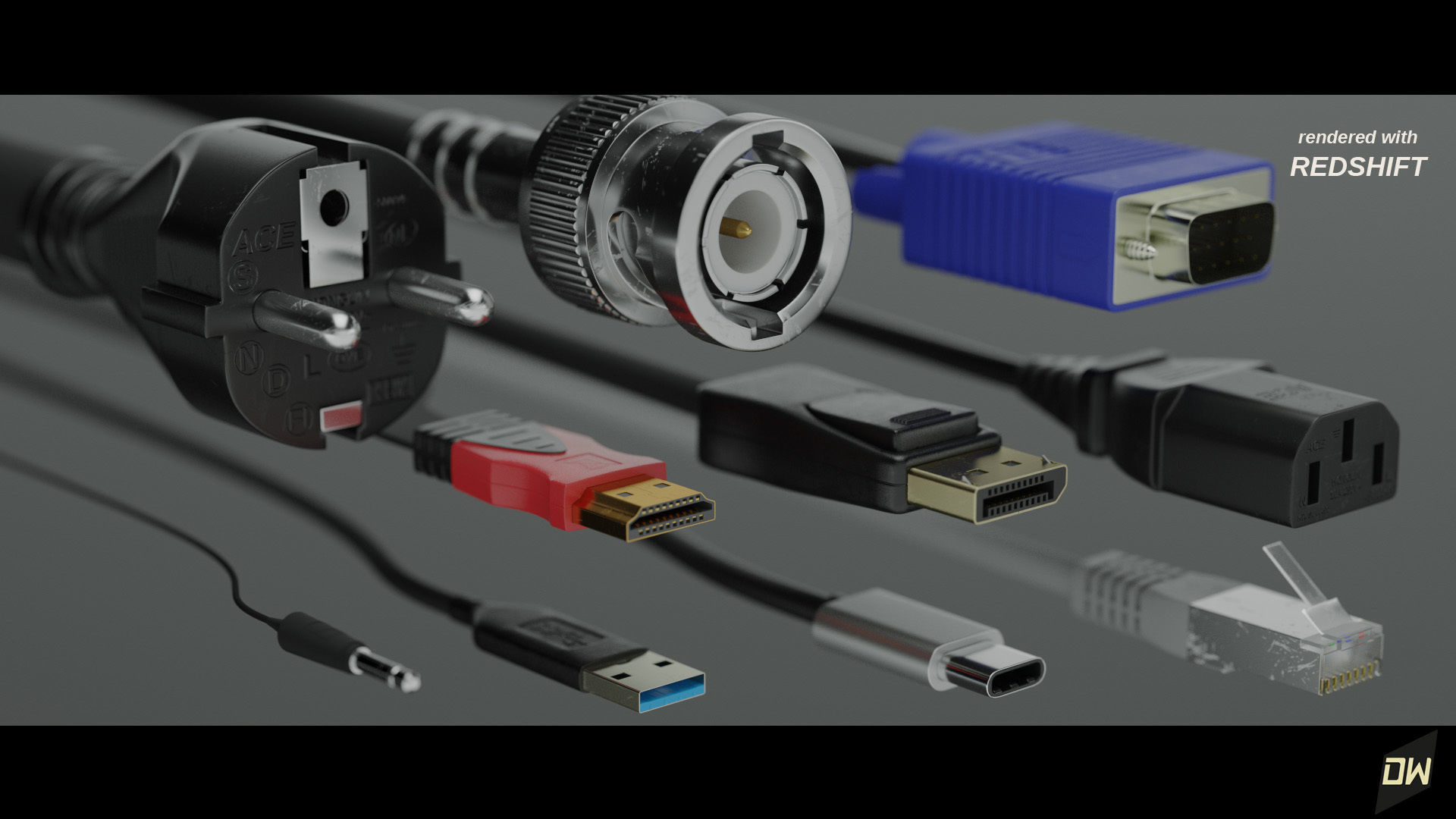 Cable plugs Volume 1 3D model_7