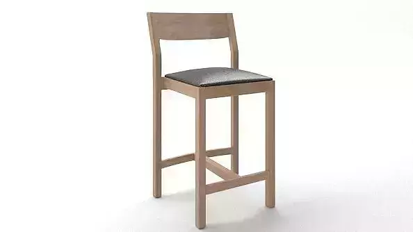 Taburete de Nogal y Cuero - 3D Max y V-Ray