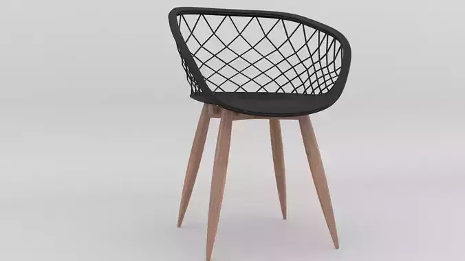 Silla Sidera Negra 3D Max y V-ray