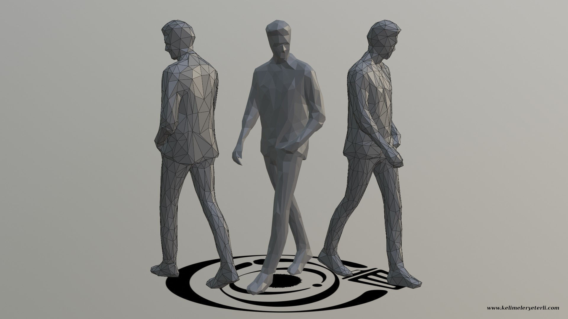 Human 061 LP R Low-poly 3D model_1