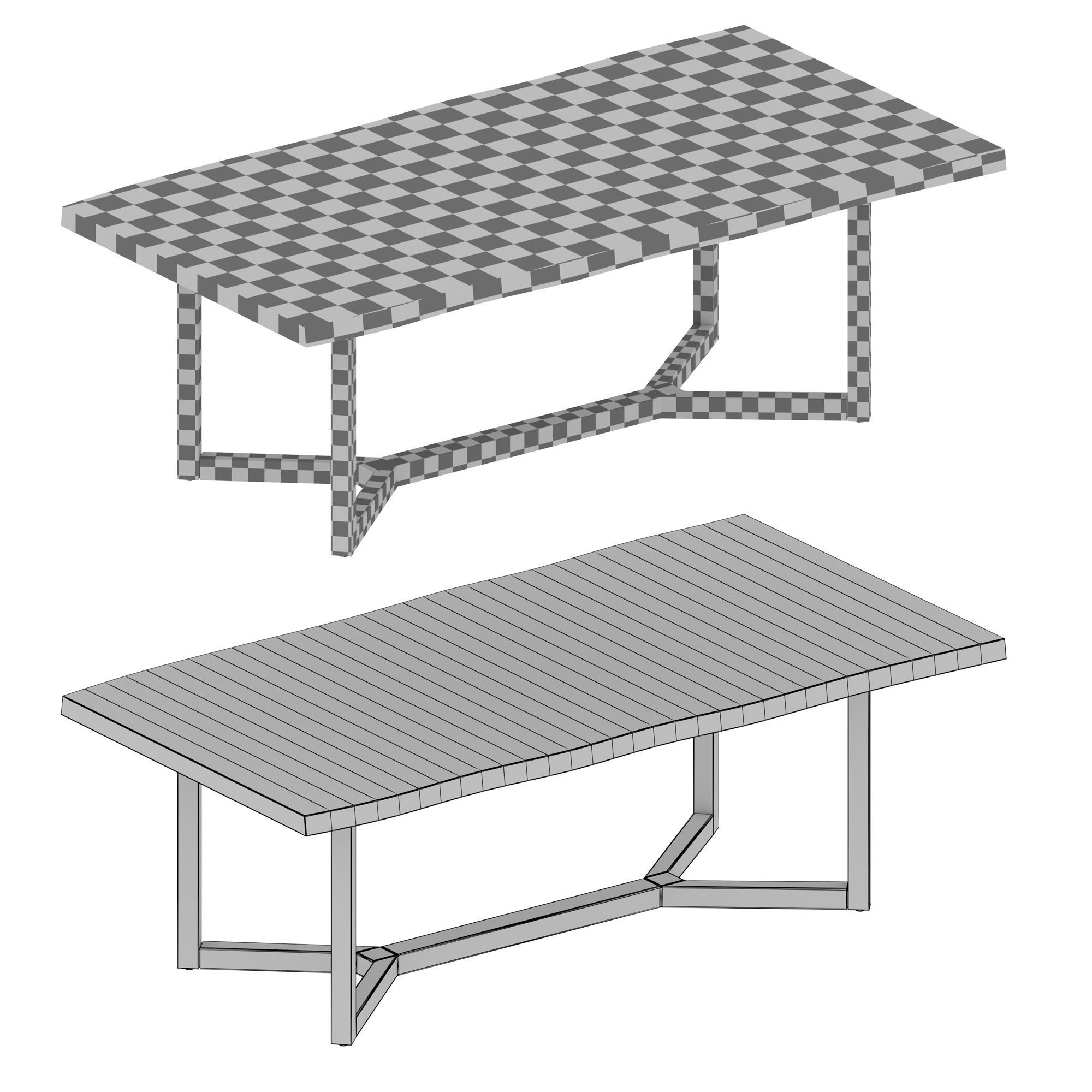 Verge Black Live Edge Coffee Table Crate and Barrel 3D model_9