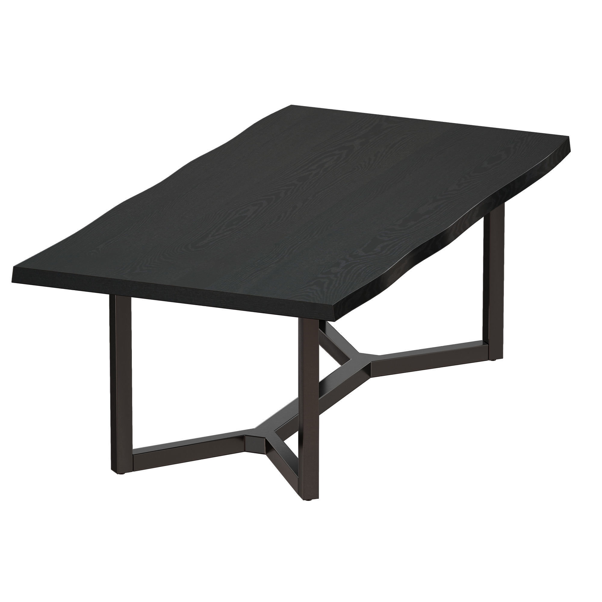 Verge Black Live Edge Coffee Table Crate and Barrel 3D model_8