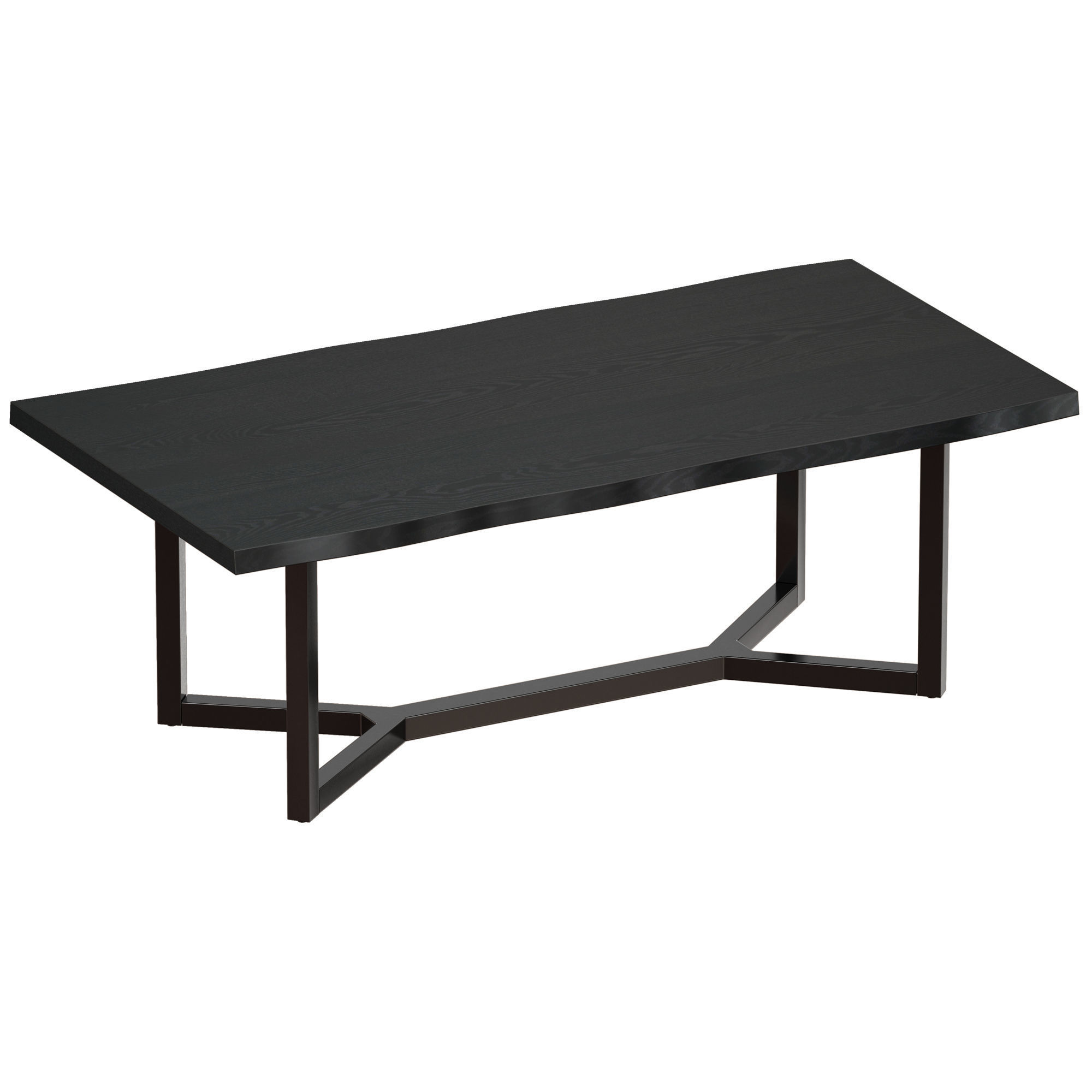 Verge Black Live Edge Coffee Table Crate and Barrel 3D model_7