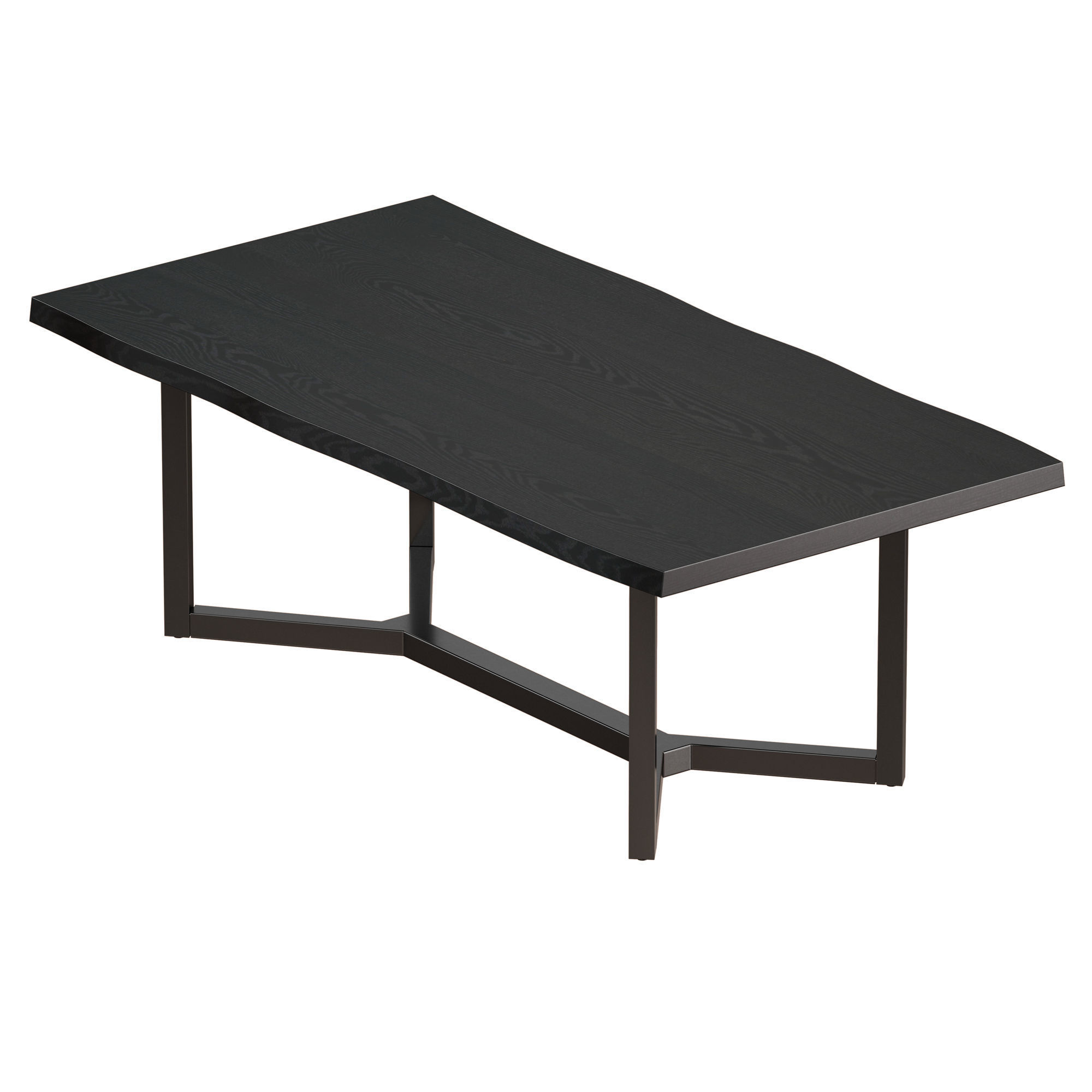 Verge Black Live Edge Coffee Table Crate and Barrel 3D model_4