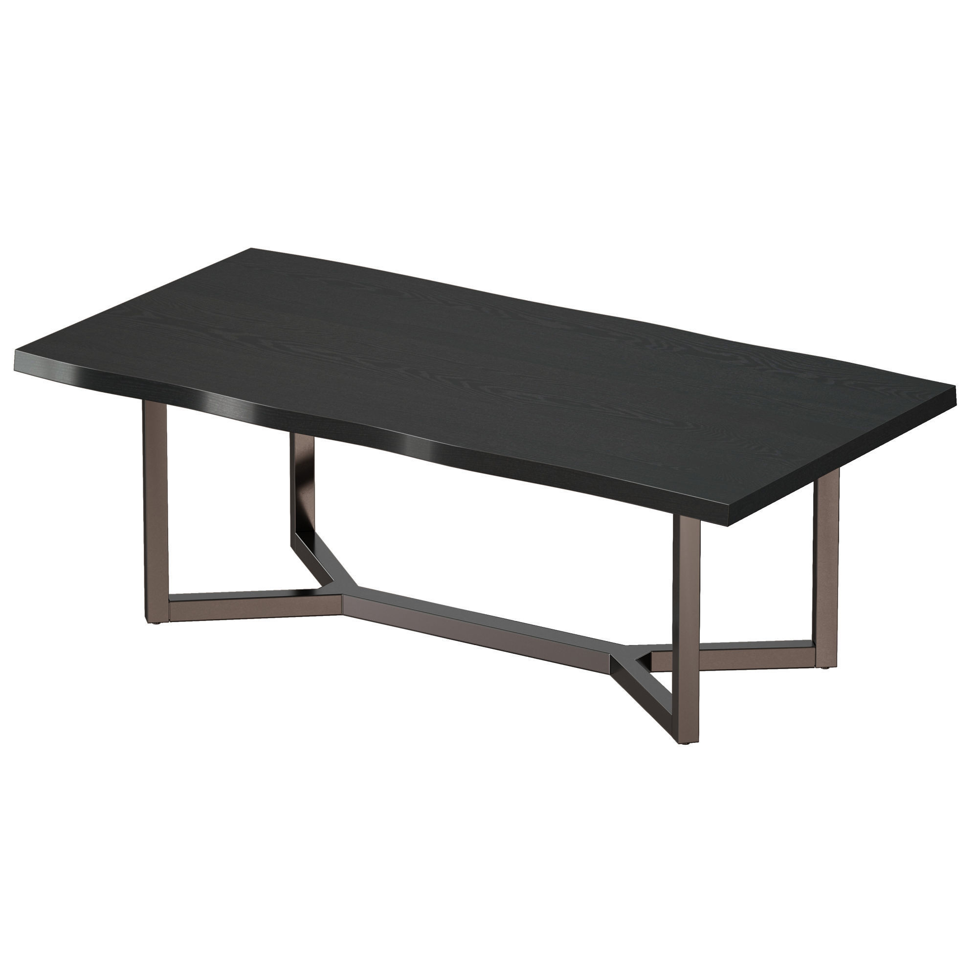 Verge Black Live Edge Coffee Table Crate and Barrel 3D model_3