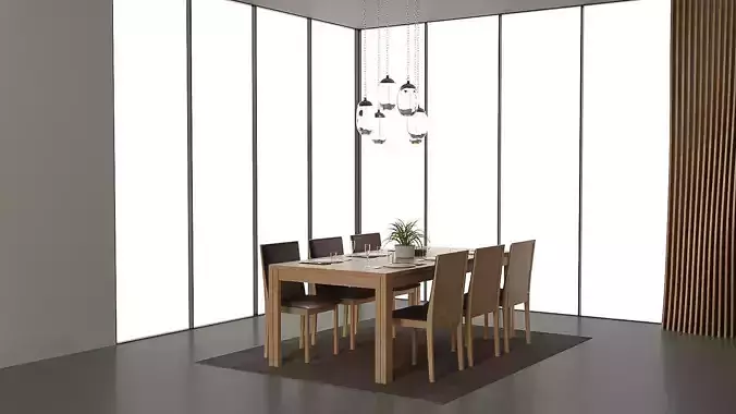 Skovby table with Ochre lights