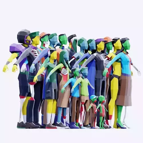 Low Poly Zombies - Animated and Rigged Low-poly 3D model