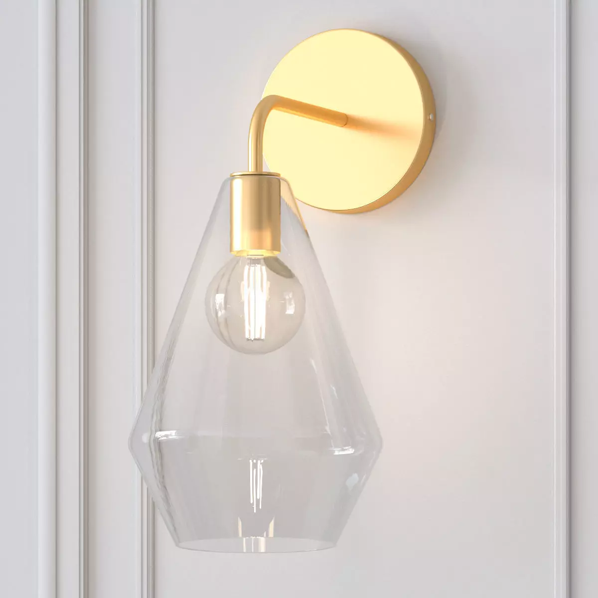 West Elm - Sculptural Glass Geo Sconce 3D model_0