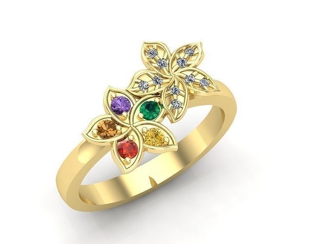 Woman ring 12 3D print model