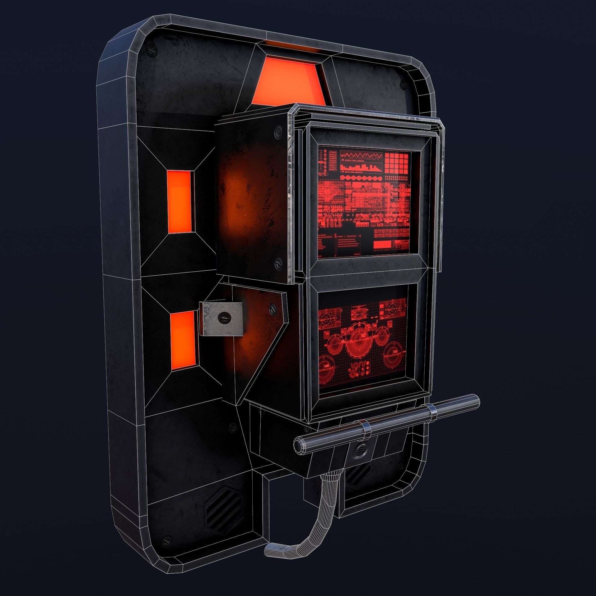 Sci-Fi Console-Computer 3 Low-poly 3D model_9
