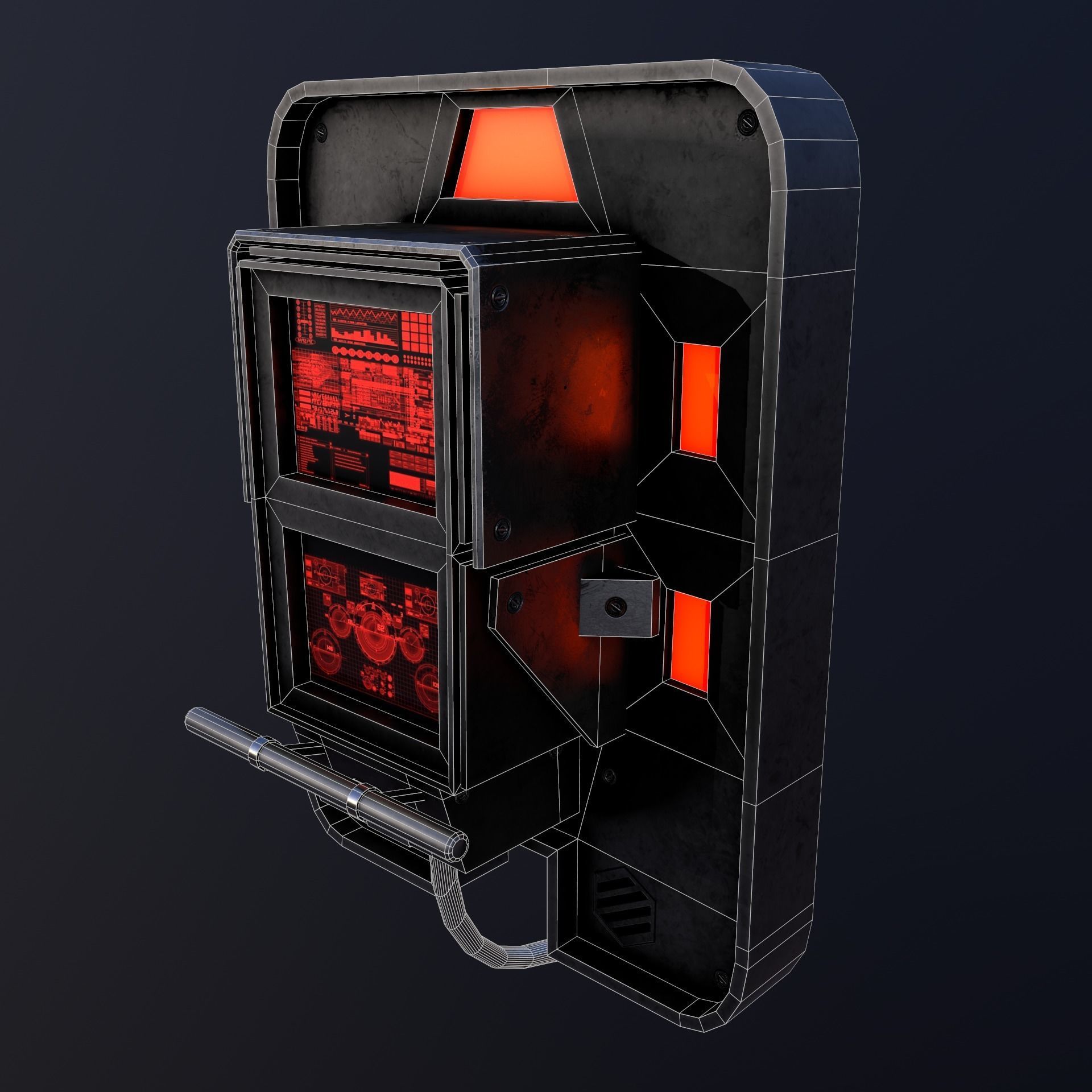 Sci-Fi Console-Computer 3 Low-poly 3D model_10