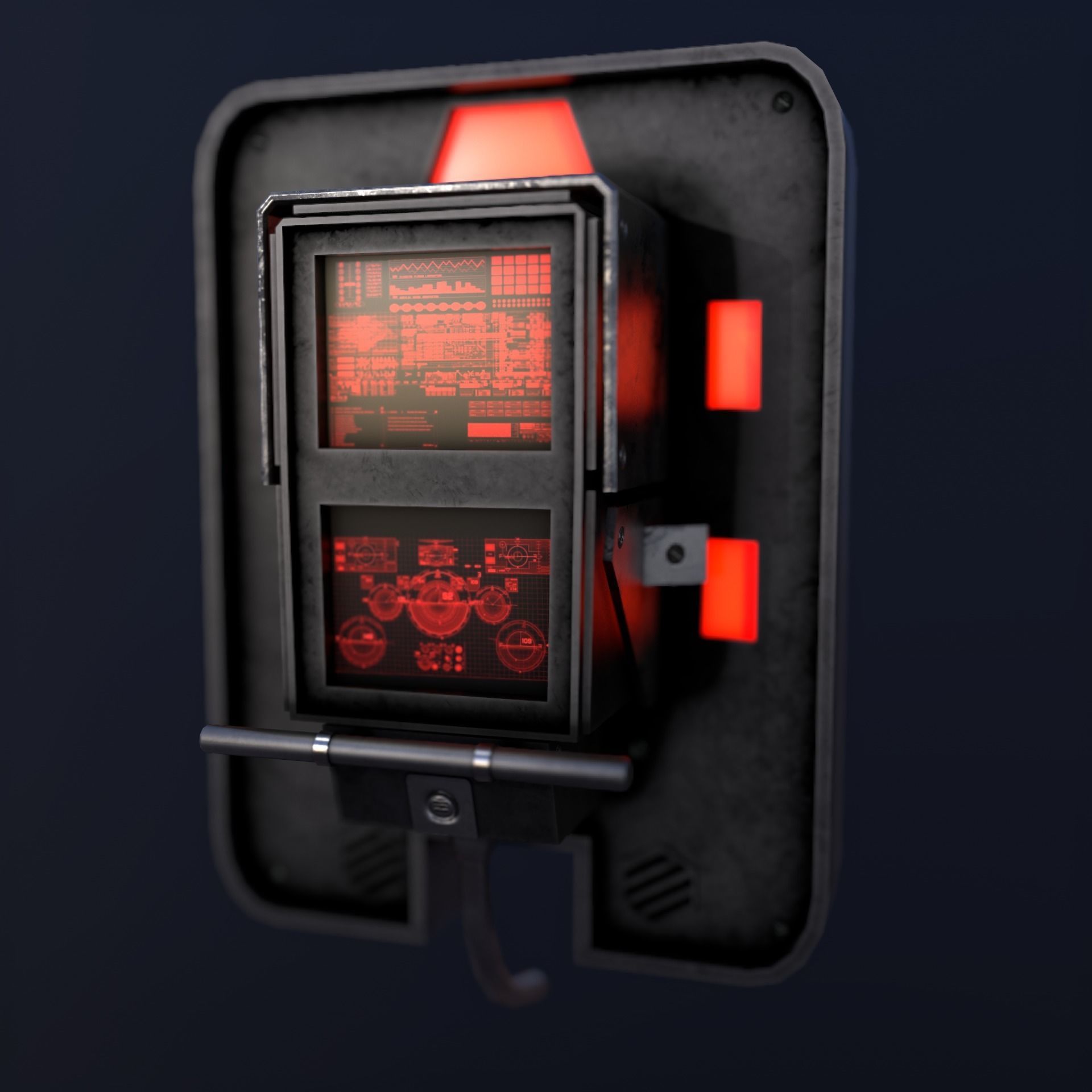 Sci-Fi Console-Computer 3 Low-poly 3D model_8