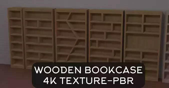 Wooden Bookshelf PBR