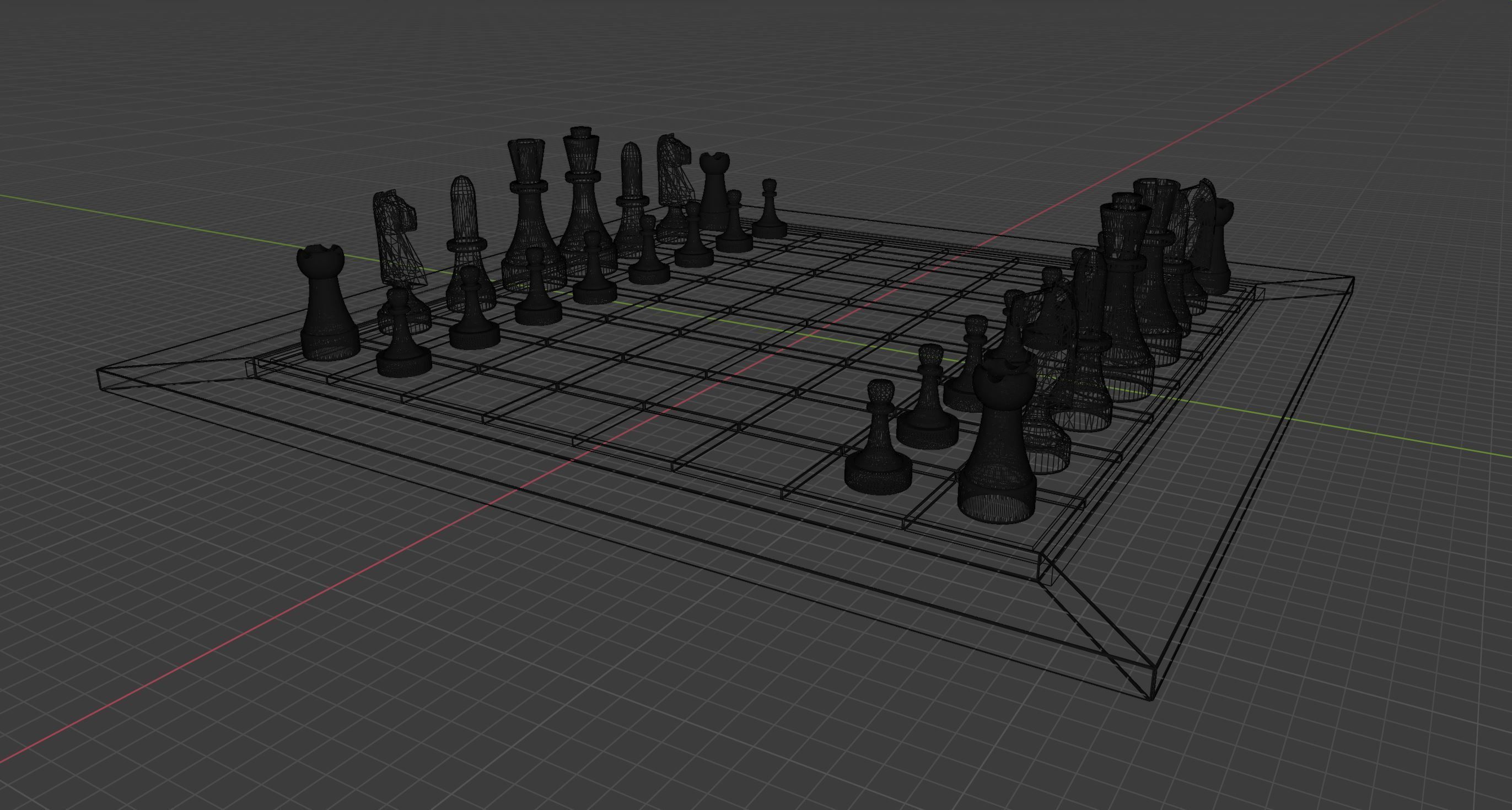 Chessboard Game  Low-poly 3D model_16