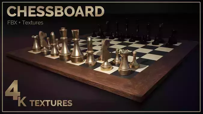 Chessboard Game  Low-poly 3D model