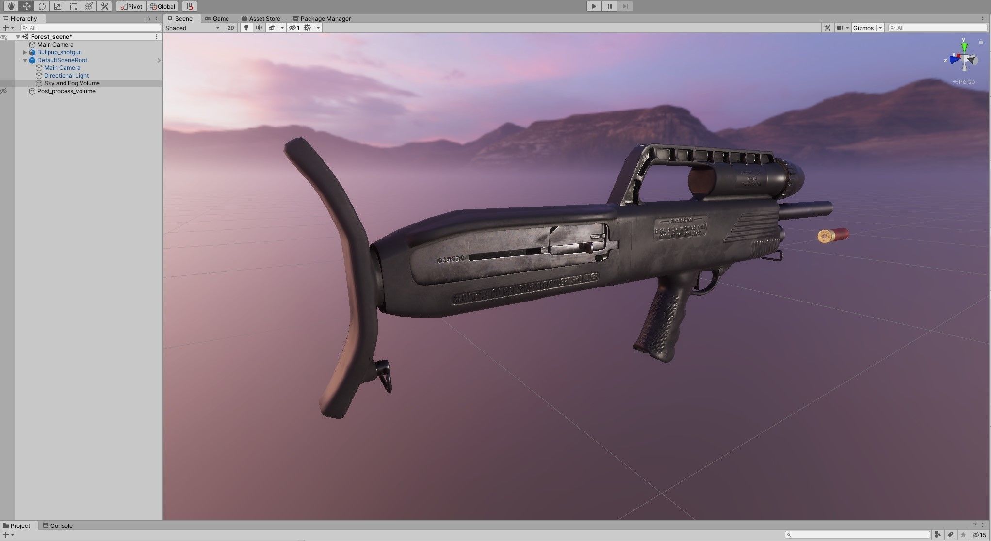 Bullpup Semi-Automatic shotgun Low-poly 3D model_5