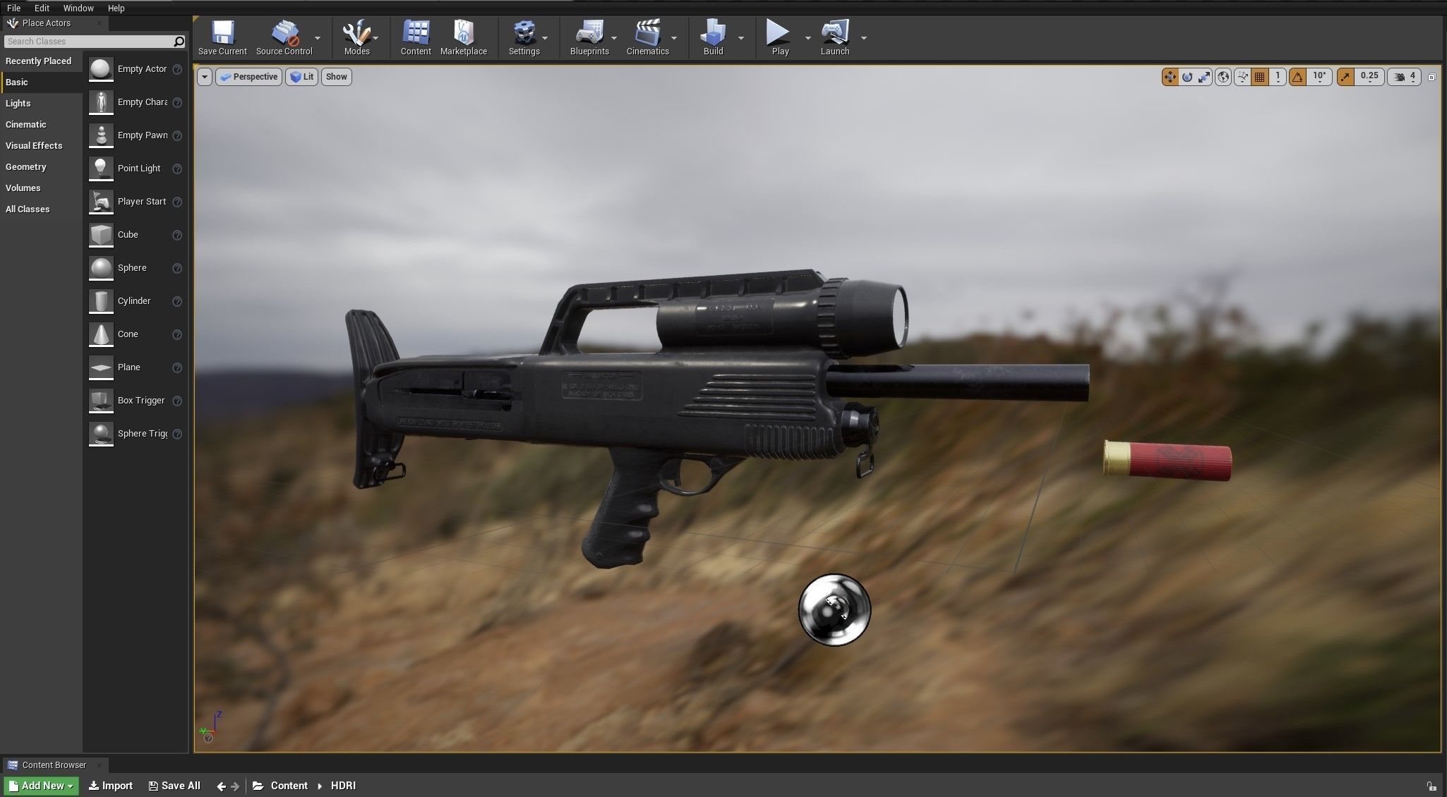 Bullpup Semi-Automatic shotgun Low-poly 3D model_4