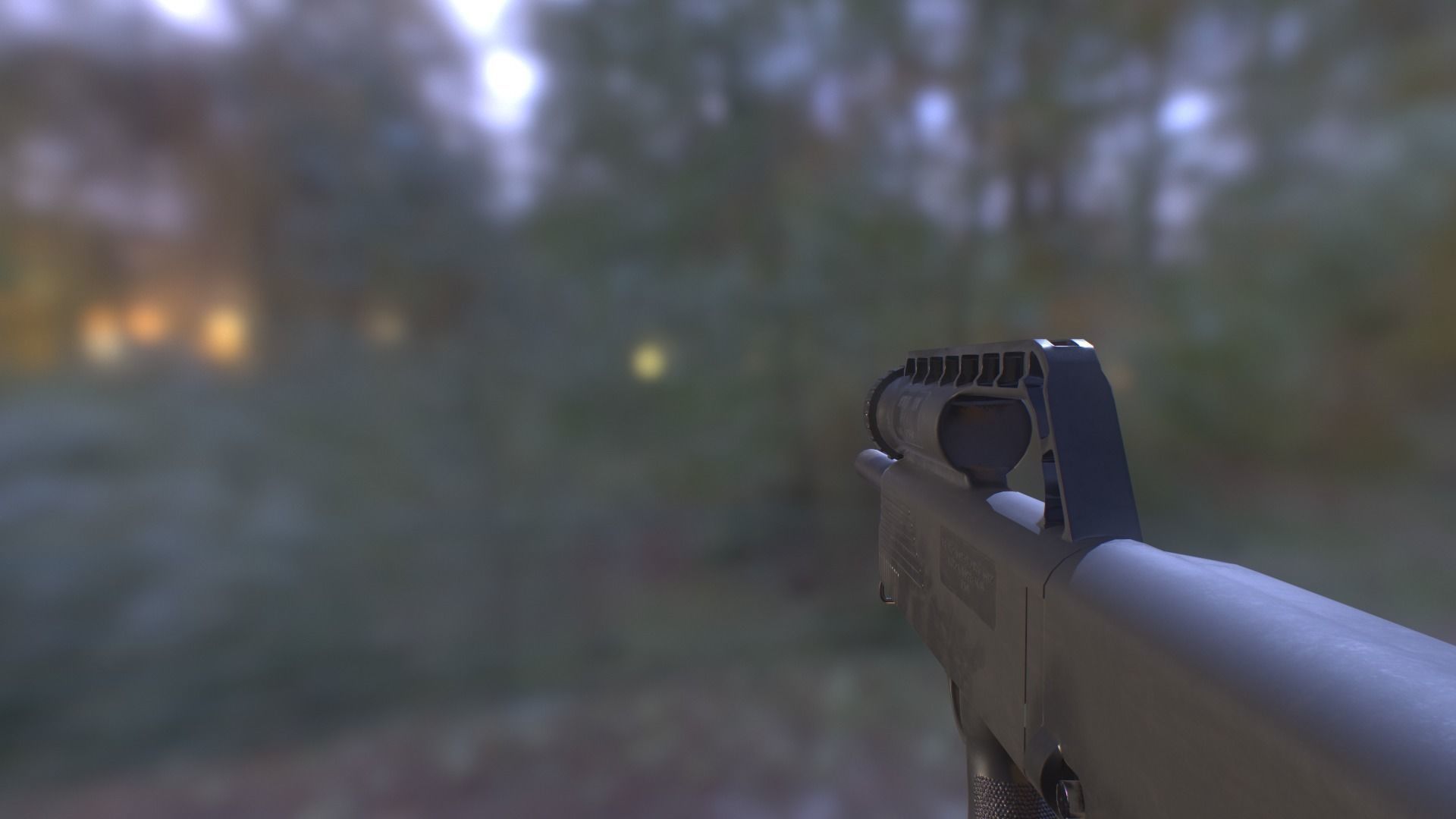 Bullpup Semi-Automatic shotgun Low-poly 3D model_3