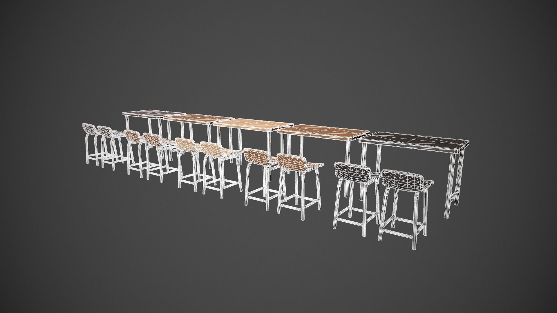 Breakfast Bar - Texture Variations  Low-poly 3D model_11