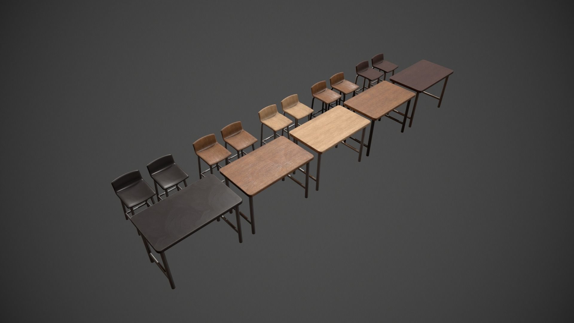 Breakfast Bar - Texture Variations  Low-poly 3D model_8