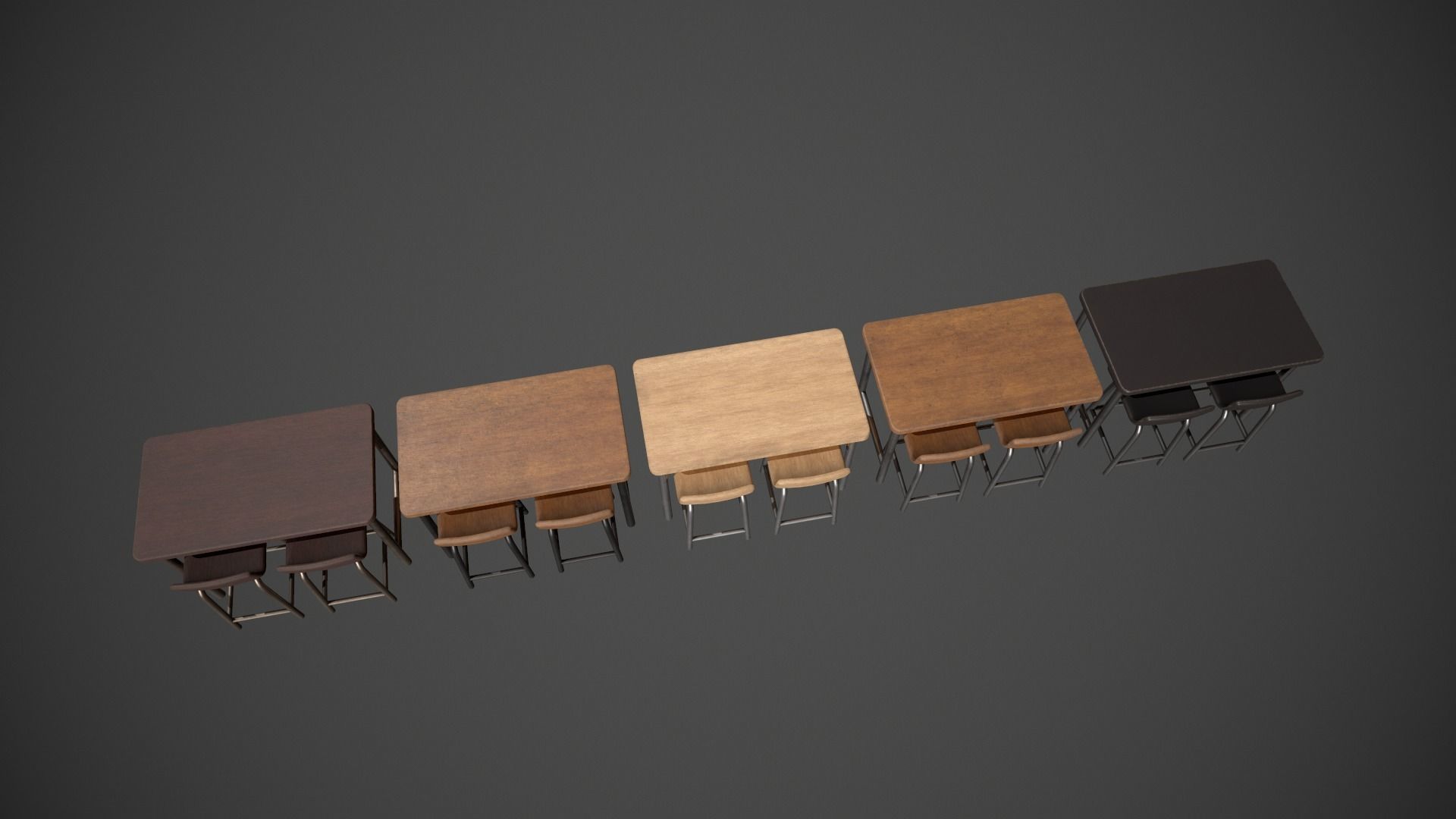 Breakfast Bar - Texture Variations  Low-poly 3D model_1
