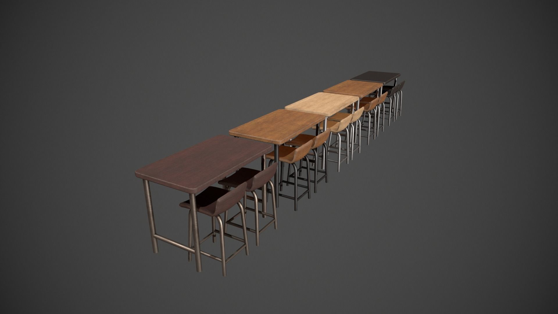 Breakfast Bar - Texture Variations  Low-poly 3D model_2