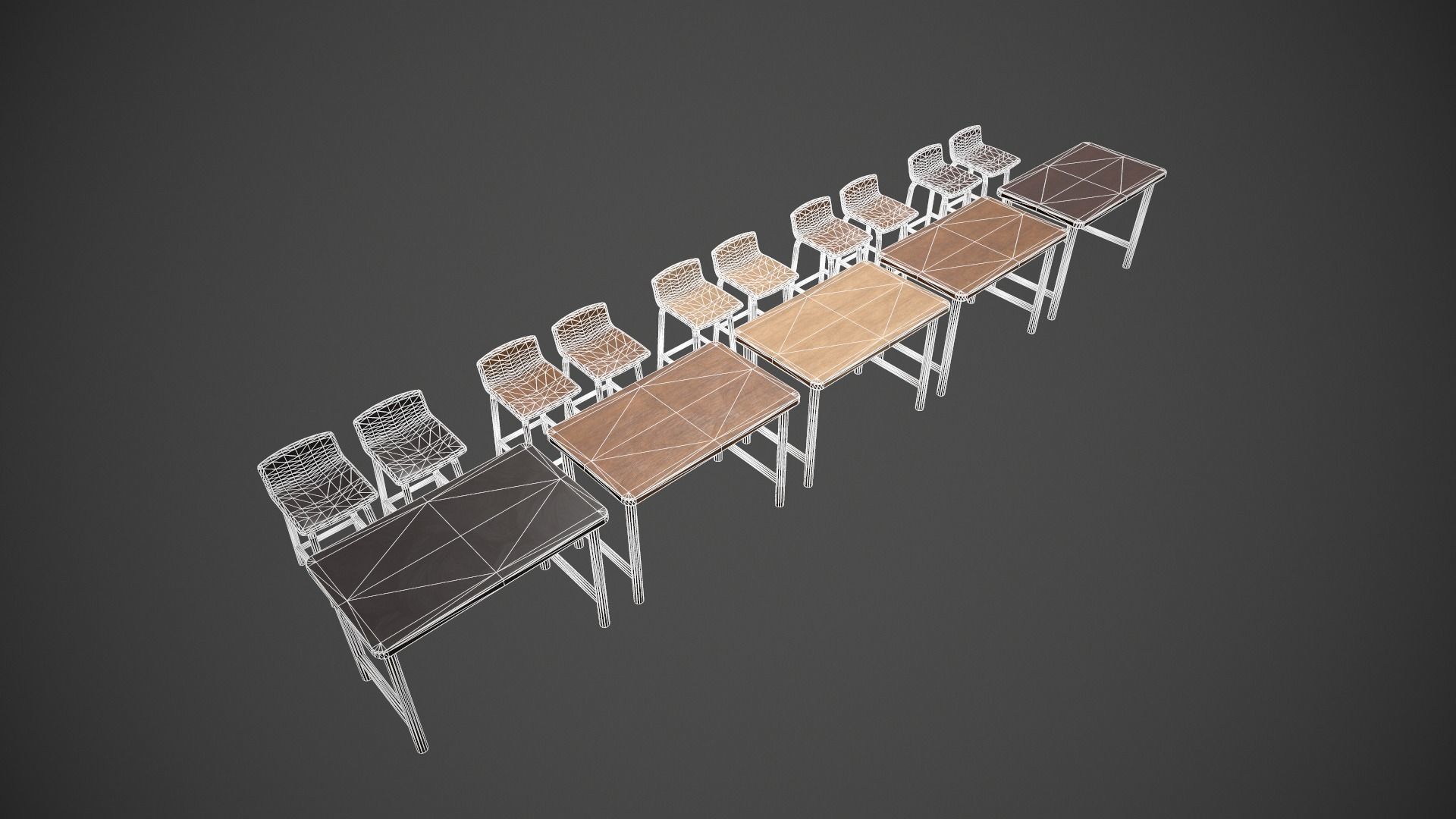 Breakfast Bar - Texture Variations  Low-poly 3D model_9