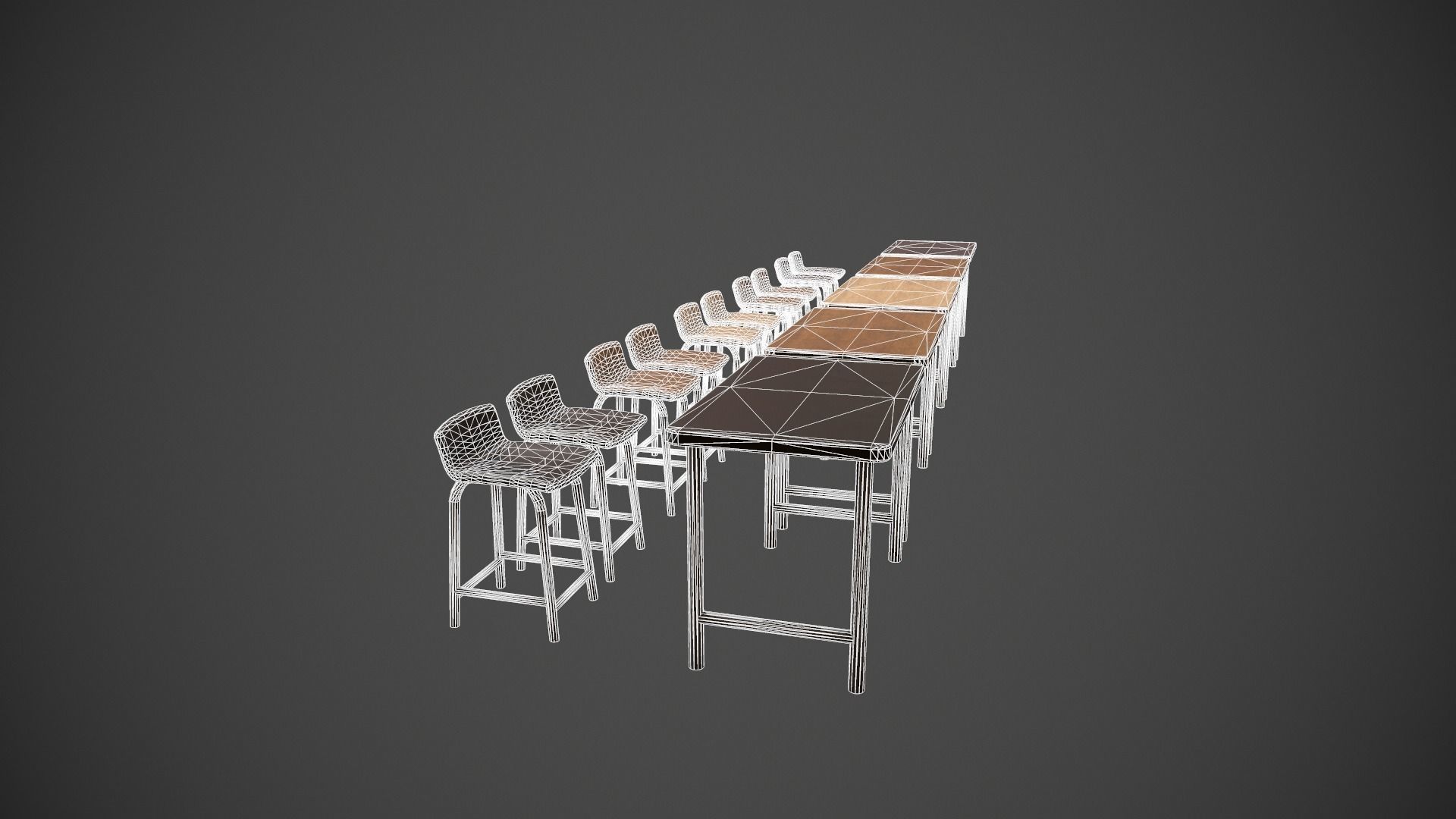 Breakfast Bar - Texture Variations  Low-poly 3D model_10