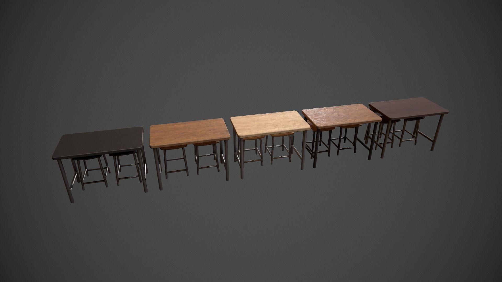 Breakfast Bar - Texture Variations  Low-poly 3D model_5