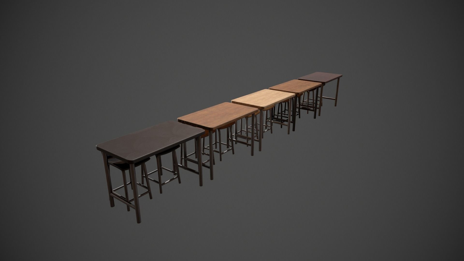 Breakfast Bar - Texture Variations  Low-poly 3D model_6