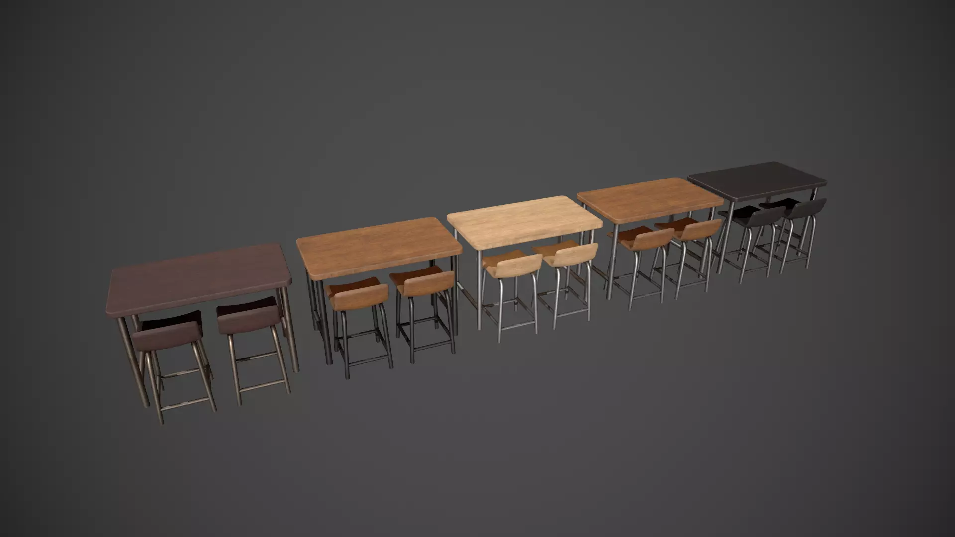 Breakfast Bar - Texture Variations  Low-poly 3D model_0