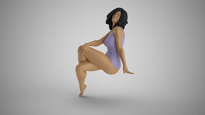 Woman Sitting Sideways 3 3D print model
