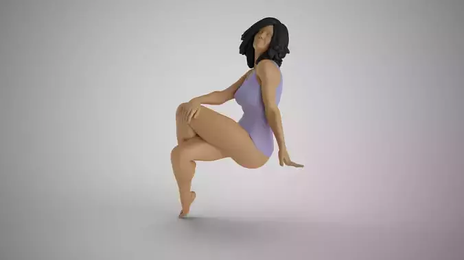 Woman Sitting Sideways 3 3D print model