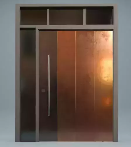 Entrance Copper pivot Door 3D model