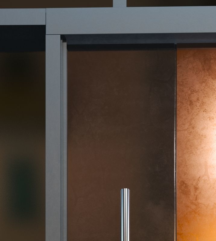 Entrance Copper pivot Door 3D model_3