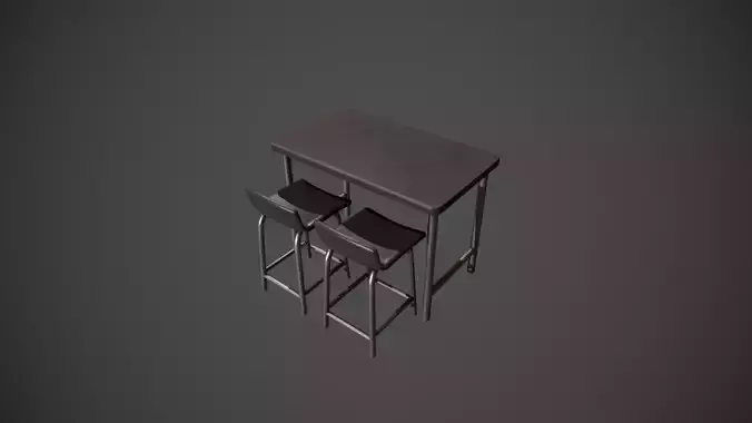 Dark Metal Breakfast Bar and Chair