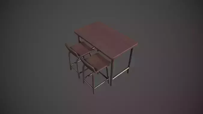 Dark Wood and Bronze Metal Breakfast Bar