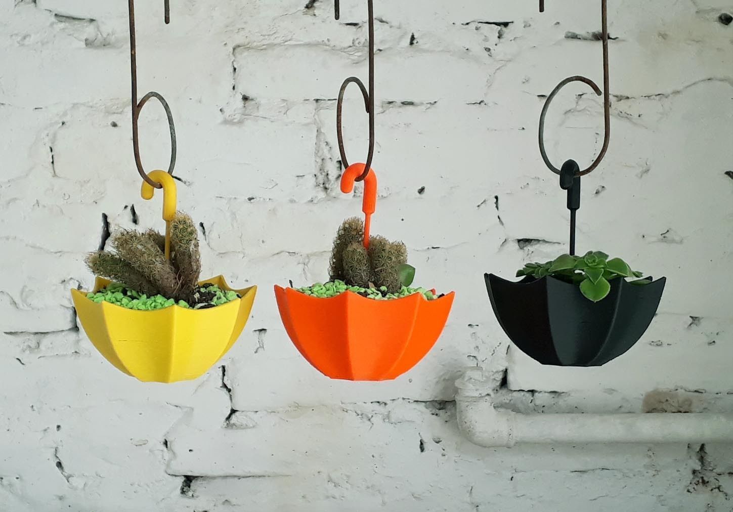 Flower pot umbrella design 3D print model_1