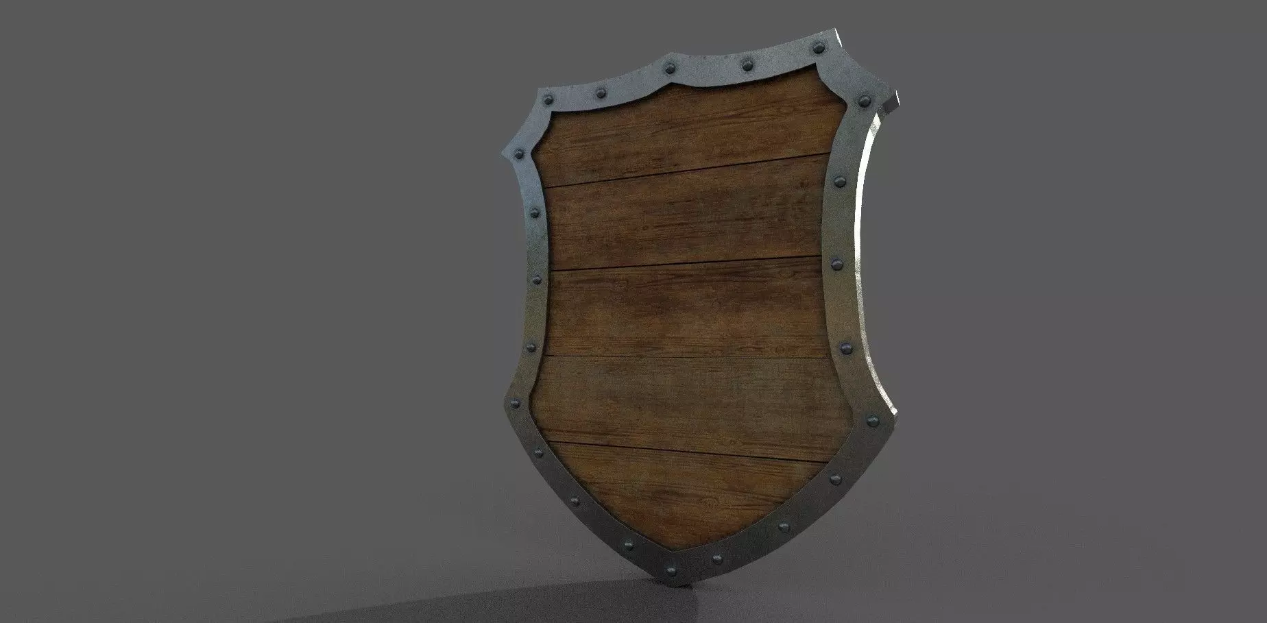 Shield 3D model wooden Low-poly 3D model_0