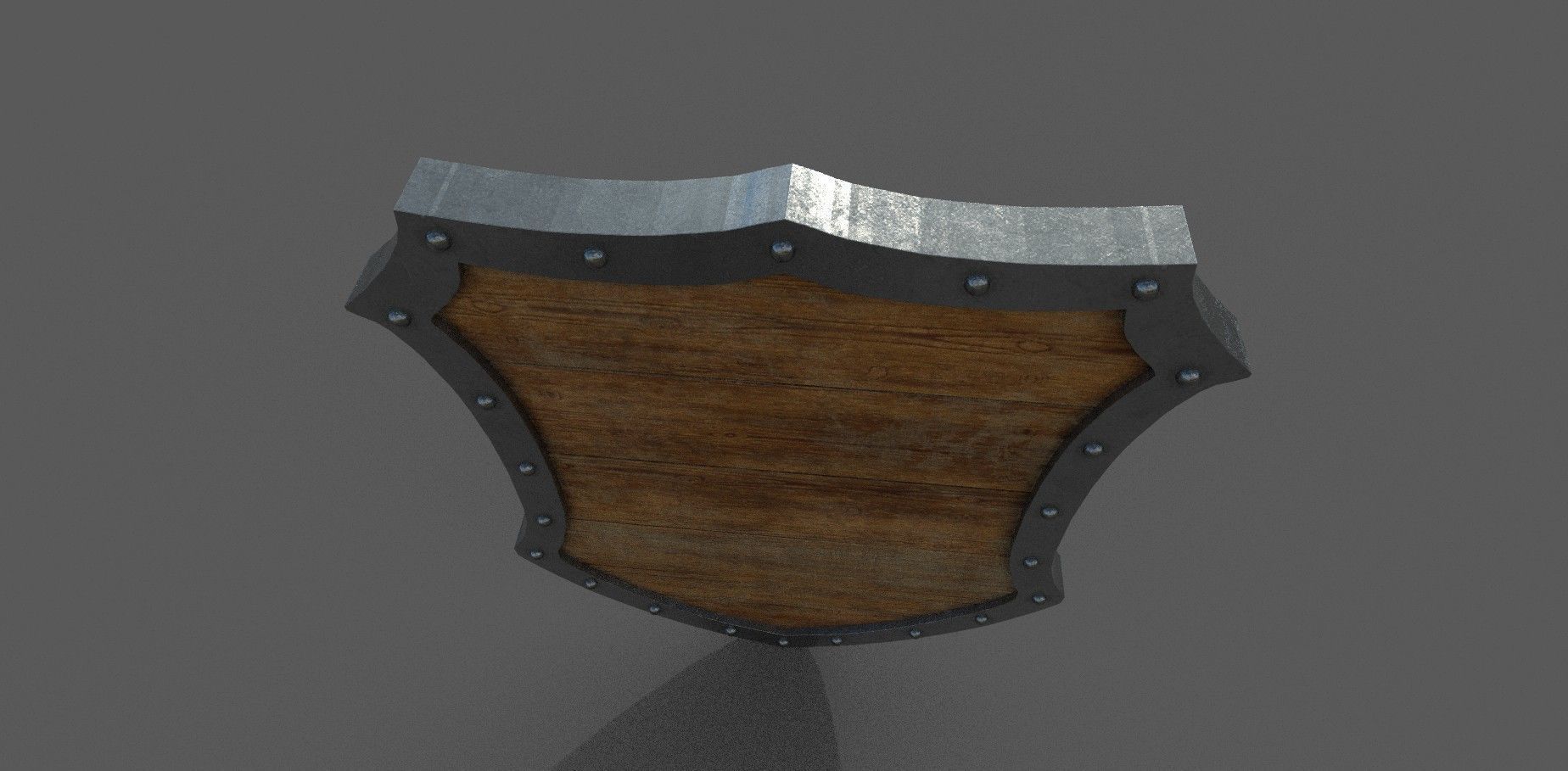 Shield 3D model wooden Low-poly 3D model_7
