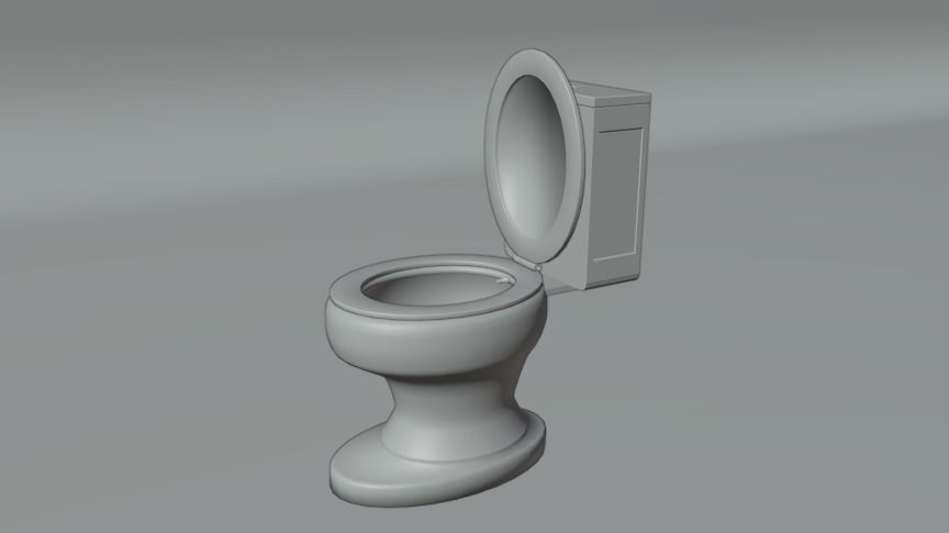Toilet Low-poly 3D model_1