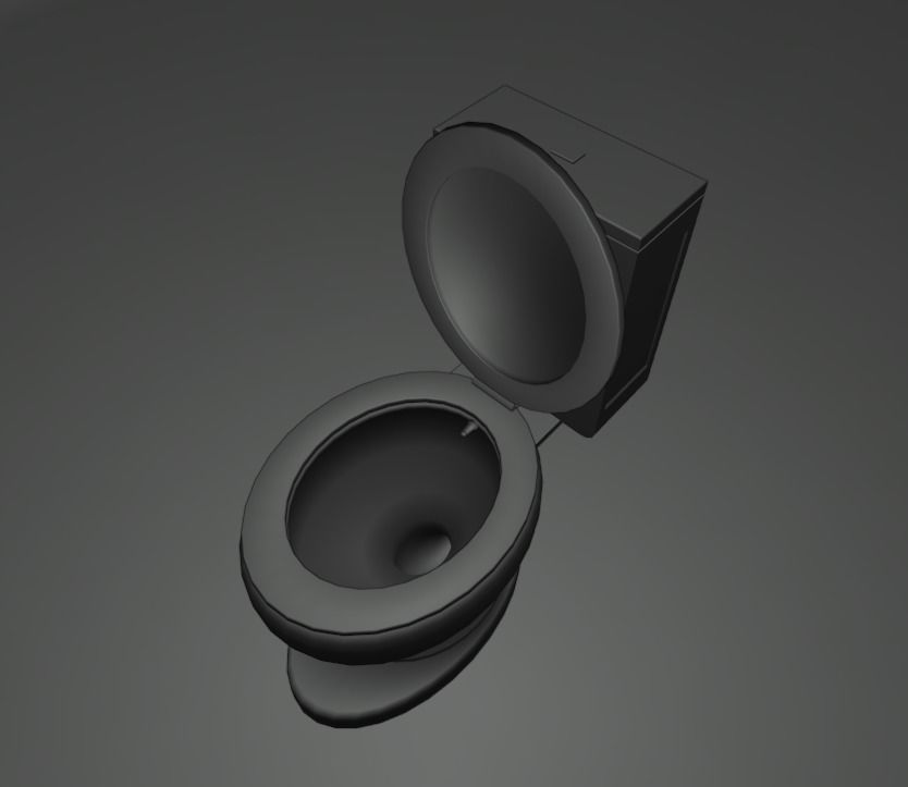 Toilet Low-poly 3D model_4