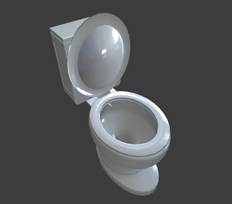 Toilet Low-poly 3D model_3