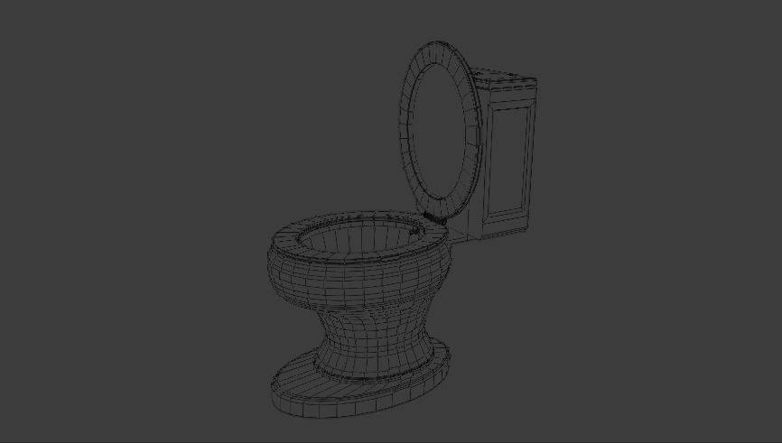 Toilet Low-poly 3D model_2