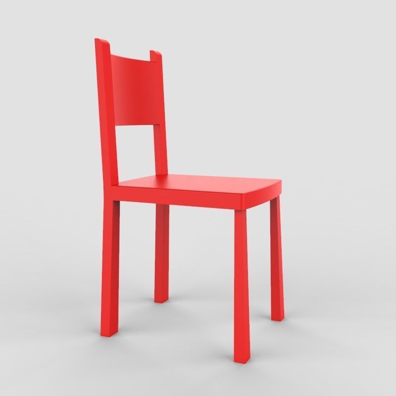 Chair wooden Free 3D model_13