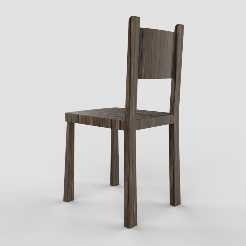 Chair wooden Free 3D model_6